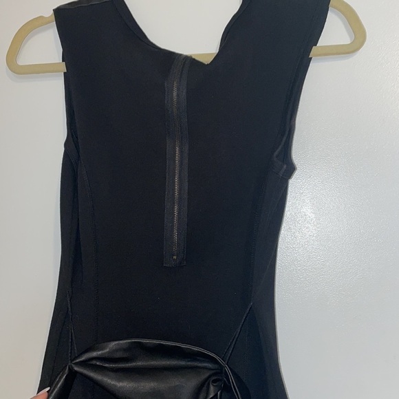 Black Dress with Vegan Leather Tie​​​​​​​​​​ - Picture 5 of 6